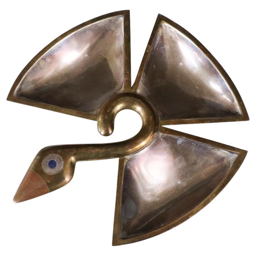 Mexican Modernist Abstract Bird Tray by Los Castillos For Sale