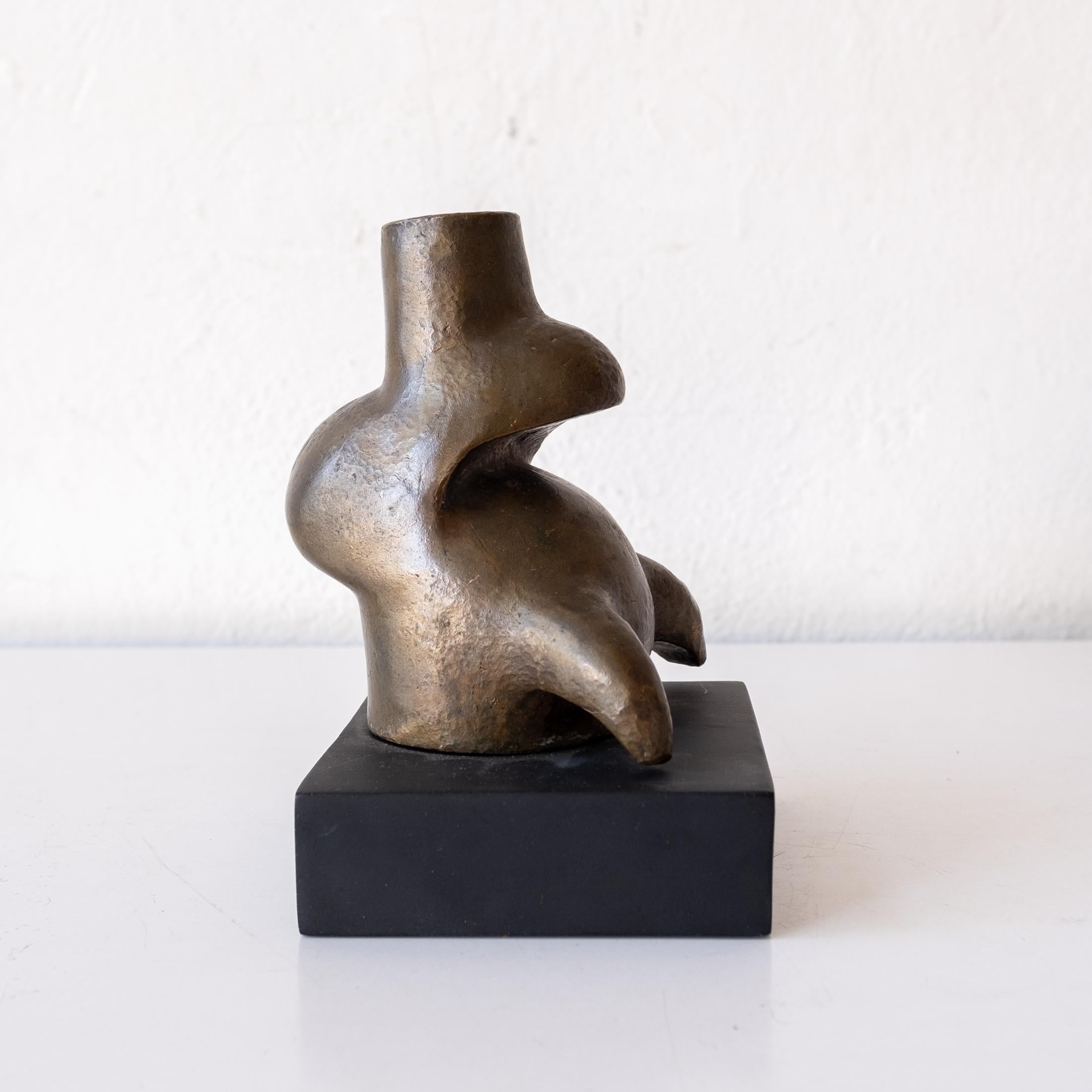 Mid-Century Modern Mexican Modernist Abstract Bronze Sculpture Vase