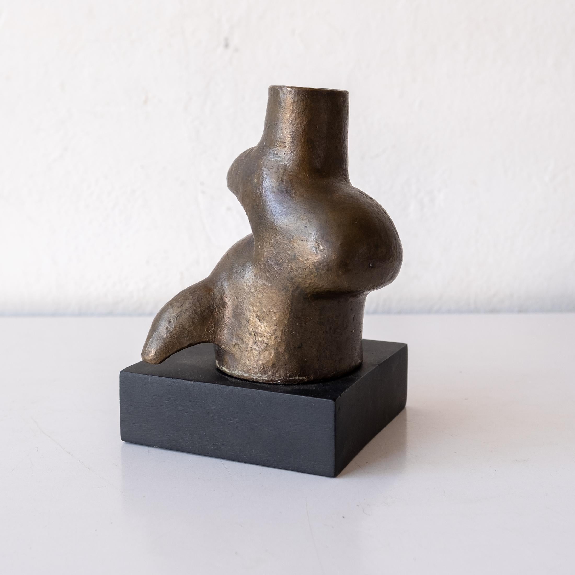 Mexican Modernist Abstract Bronze Sculpture Vase 1