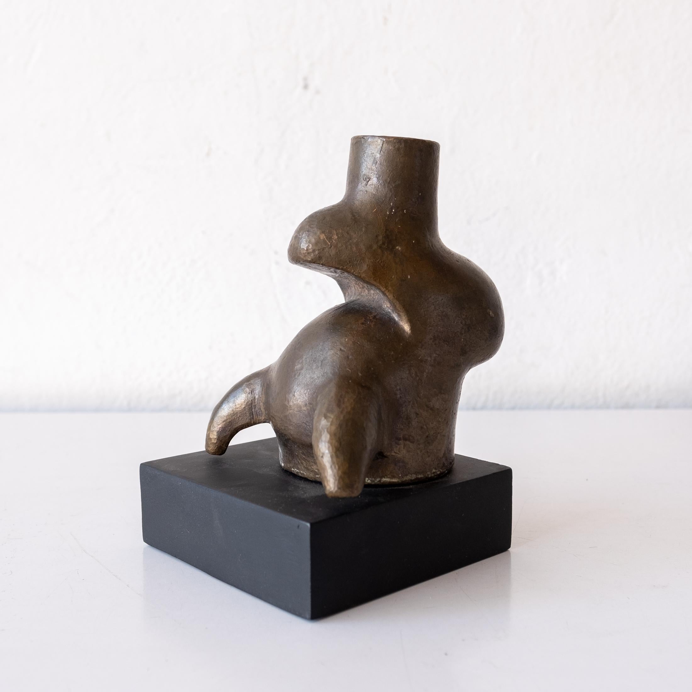 Mexican Modernist Abstract Bronze Sculpture Vase 2
