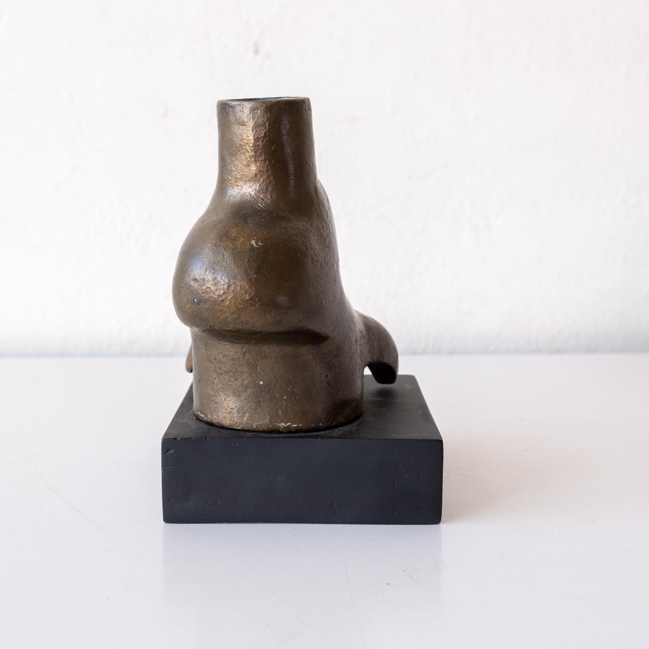 Mexican Modernist Abstract Bronze Sculpture Vase 4