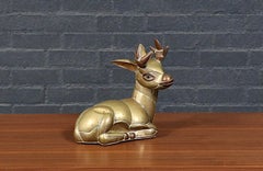 Scultura di cervo modernista messicana in ottone e rame di Sergio Bustamante