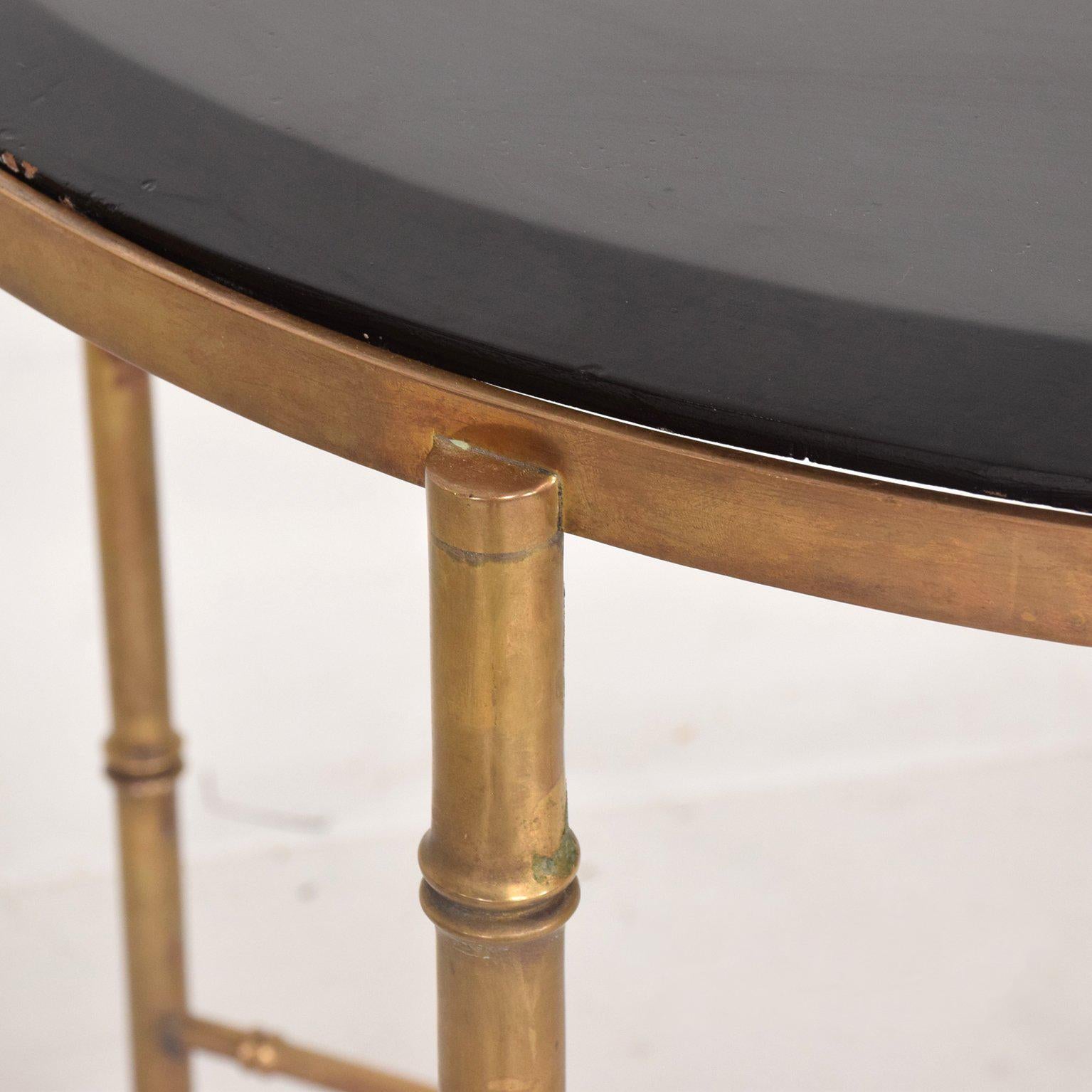 Mexican Modernist Center Table in Brass, Wood and Malachite, Pepe Mendoza In Good Condition In Chula Vista, CA