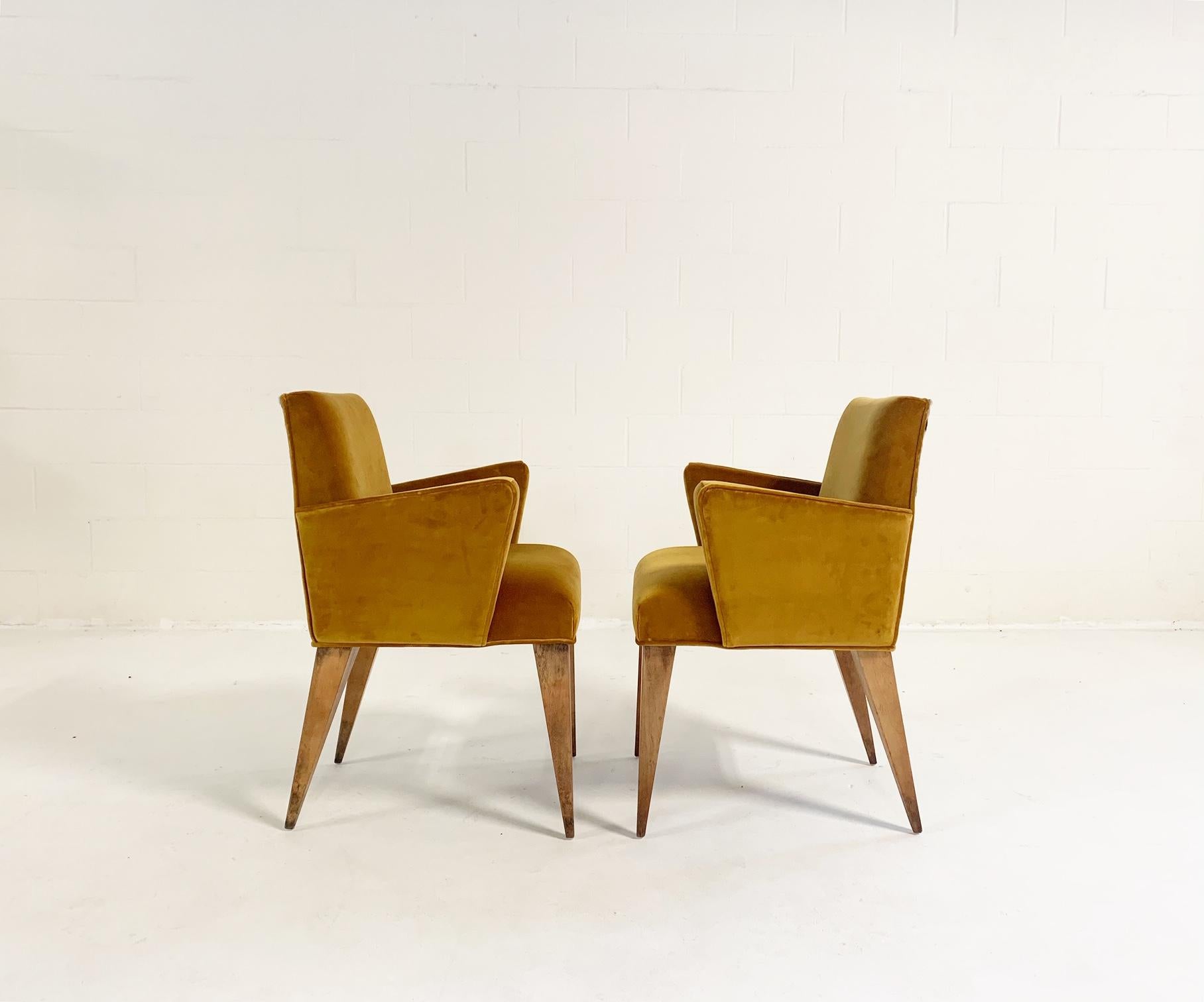 Mexican Modernist Chairs in Loro Piana Velvet and Zebra Hide, Pair 6