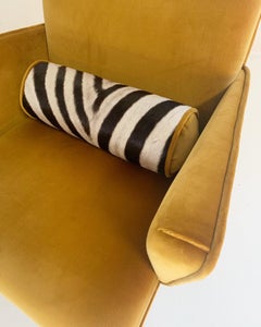 Mexican Modernist Chairs in Loro Piana Velvet and Zebra Hide, Pair