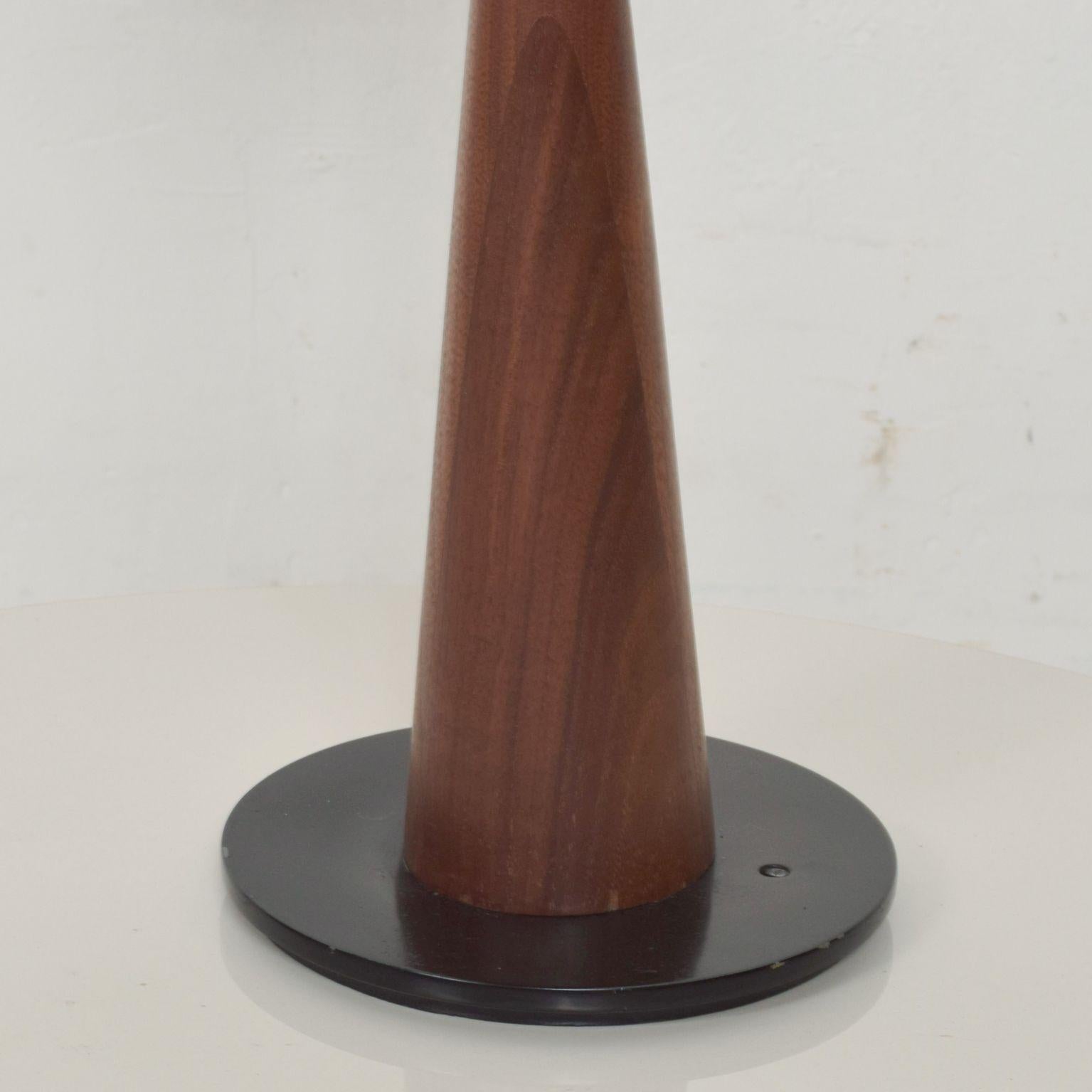 Mid-20th Century Sleek Modernism Custom Cone Shaped TABLE Lamp Mahogany and Bronze 1960s Mexico