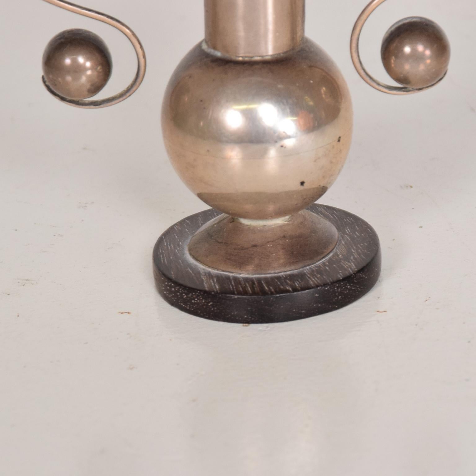 Mid-Century Modern Mexican Modernist Decorative Vase by William Spratling, Silver and Rosewood