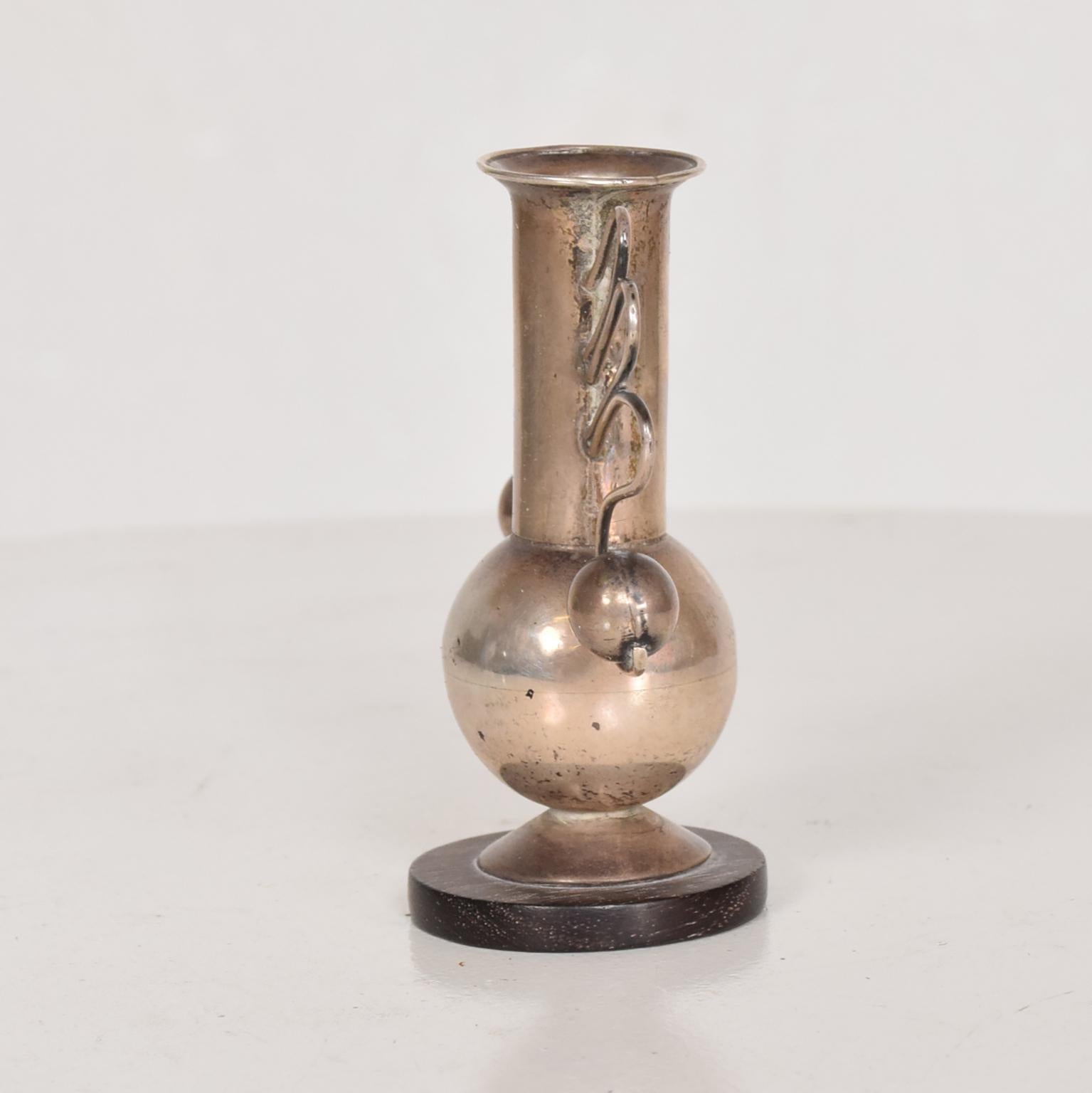 Mid-20th Century Mexican Modernist Decorative Vase by William Spratling, Silver and Rosewood