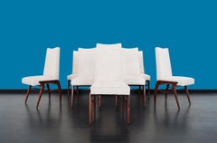 Mexican Modernist Walnut Dining Chairs by Eugenio Escudero