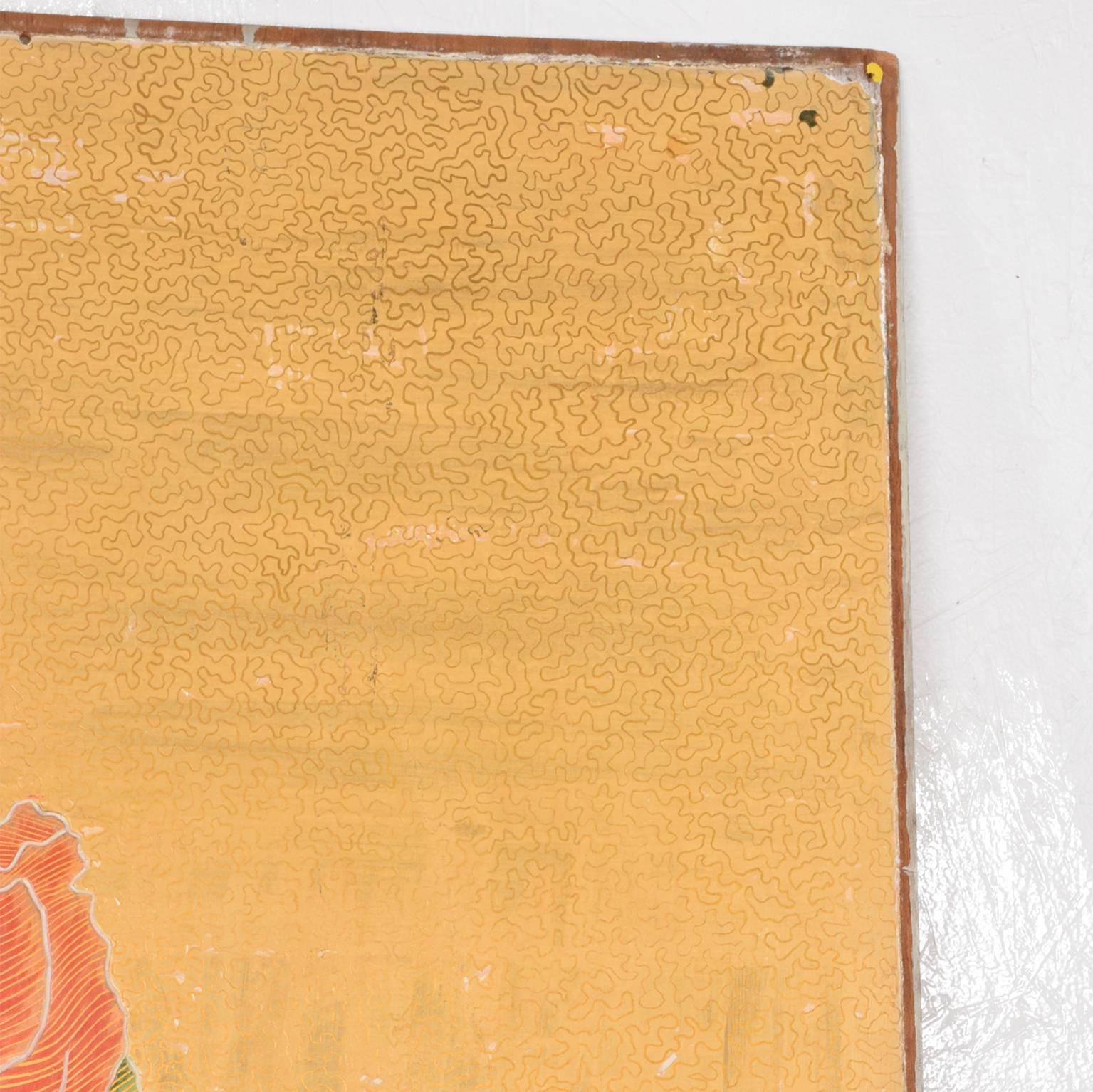 For your consideration, a Mexican modernist door panel gold leaf decoration. 
The panel is 1/4
