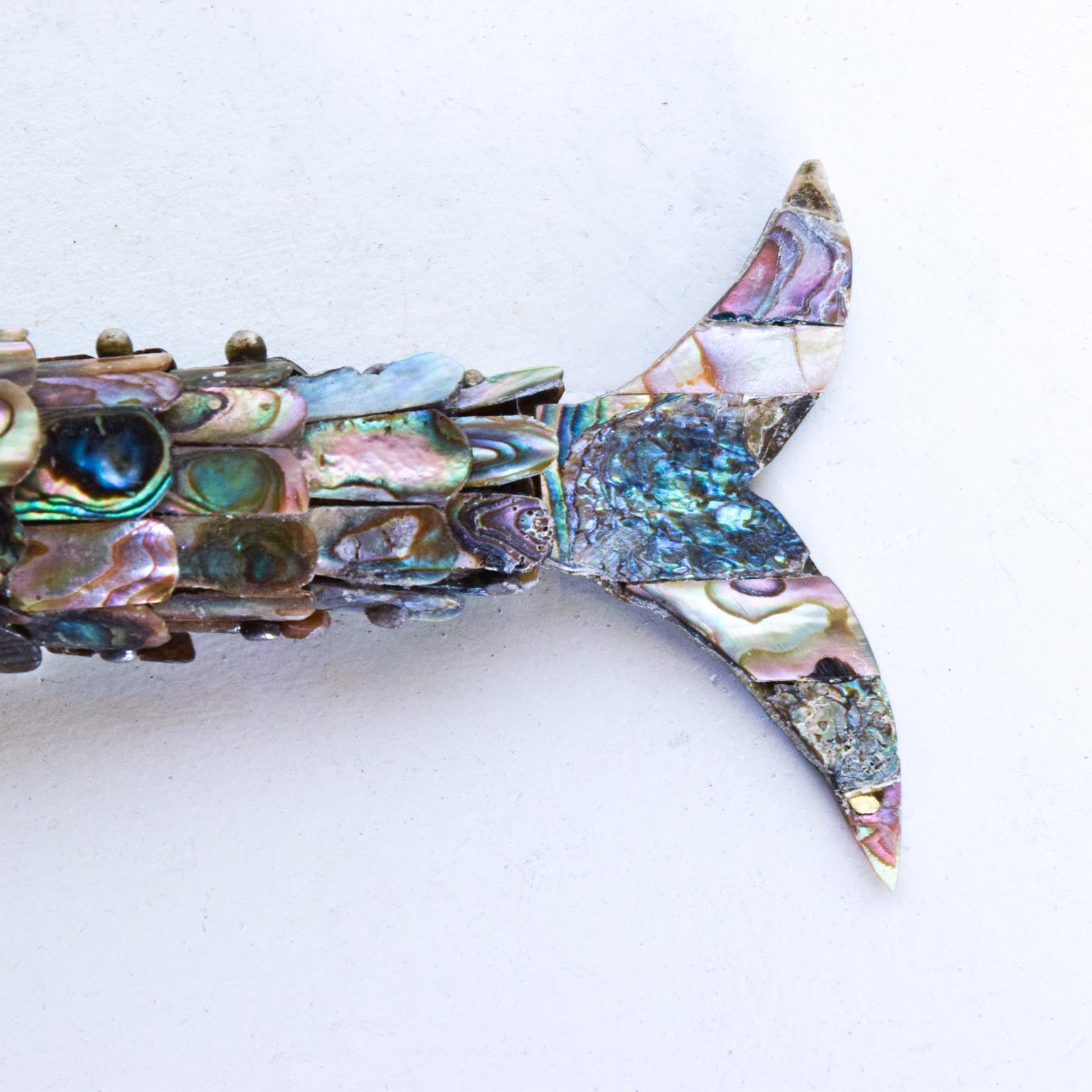 Mid-Century Modern Mexican Modernist Fish Abalone Bottle Opener Los Castillo Attributed
