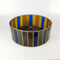 Mexican Modernist Glass Chandelier by Feders