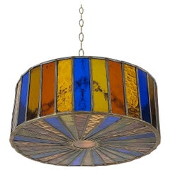 Lustre mexicain moderniste en verre par Feders