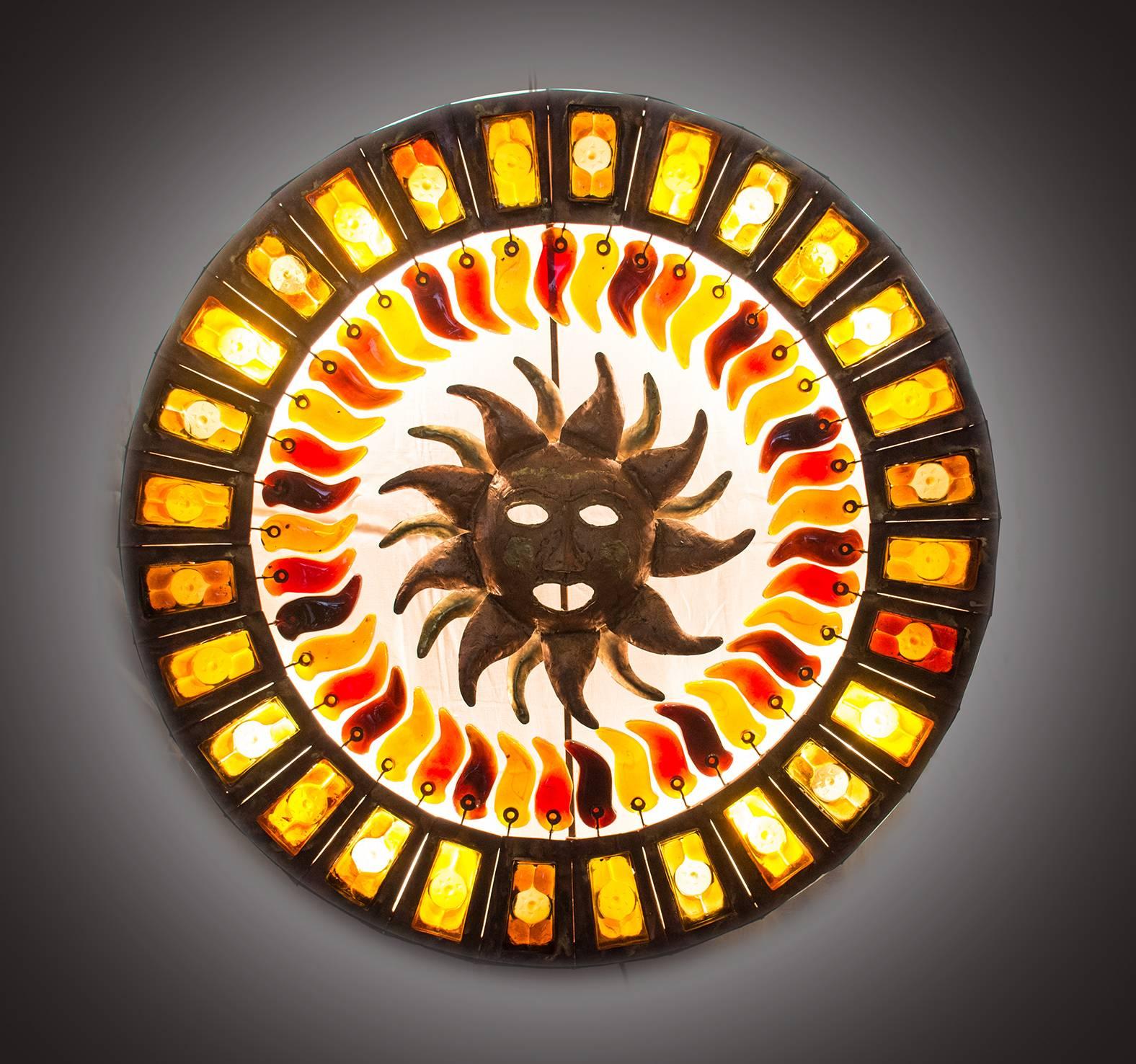 Sun for Feders art glass wall lamp.