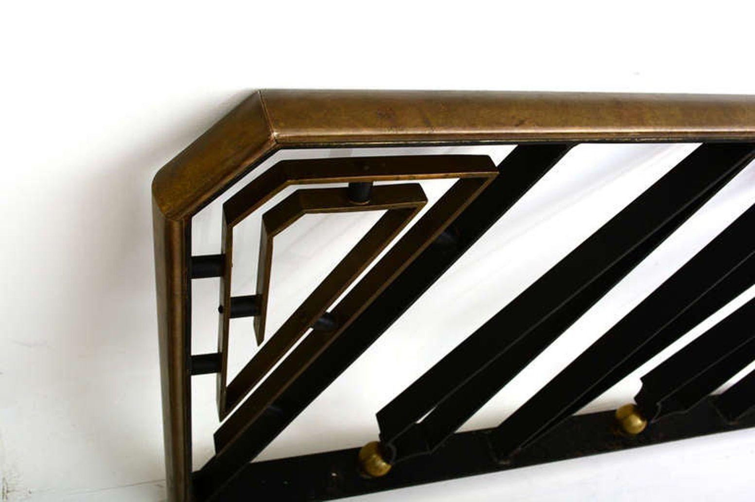 Mexican  Modernist LONG Staircase Handrail Hand Forged Gilded Iron by Arturo Pani 1950s