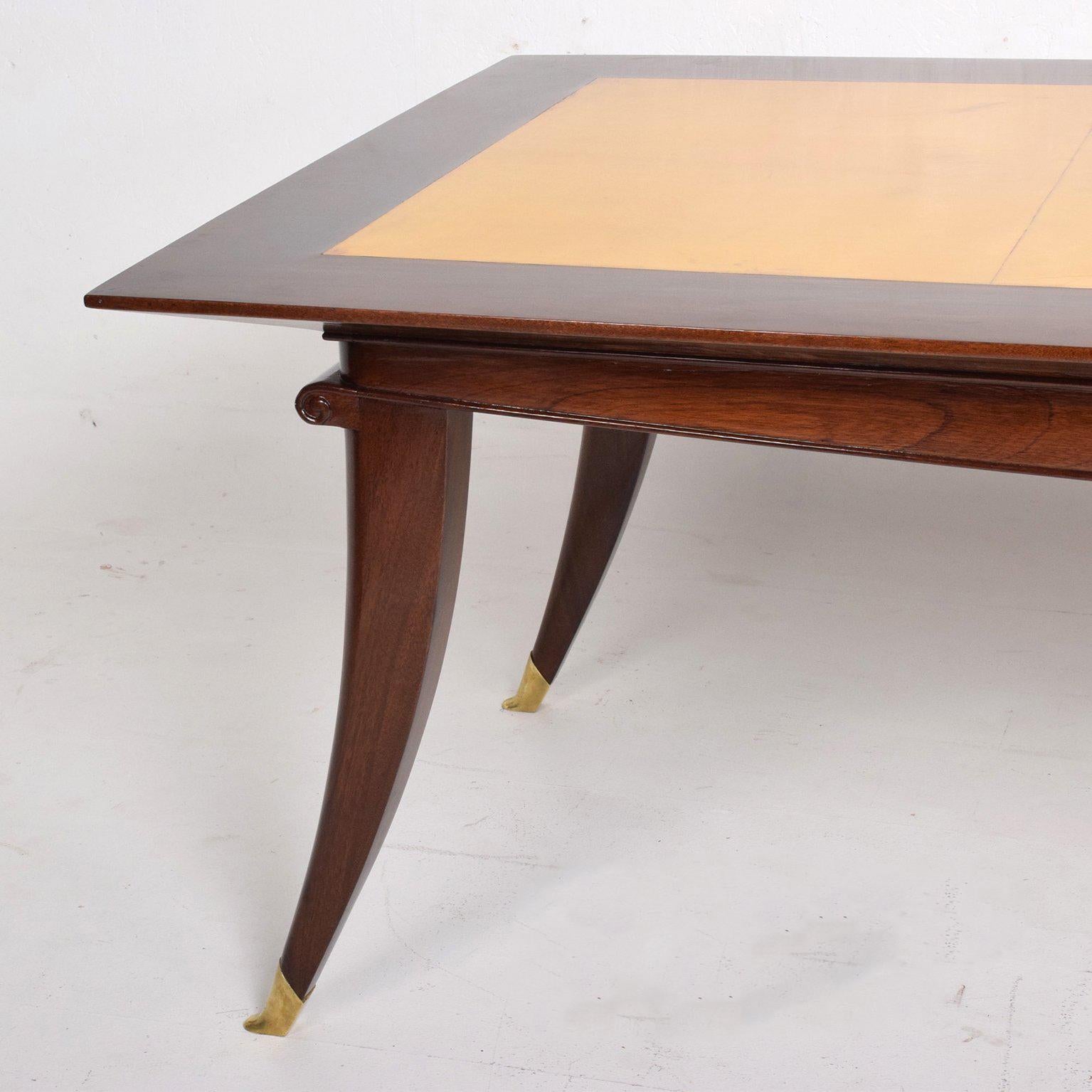 Mexican Modernist Mahogany Goatskin Dining Table Arturo Pani Attributed 4