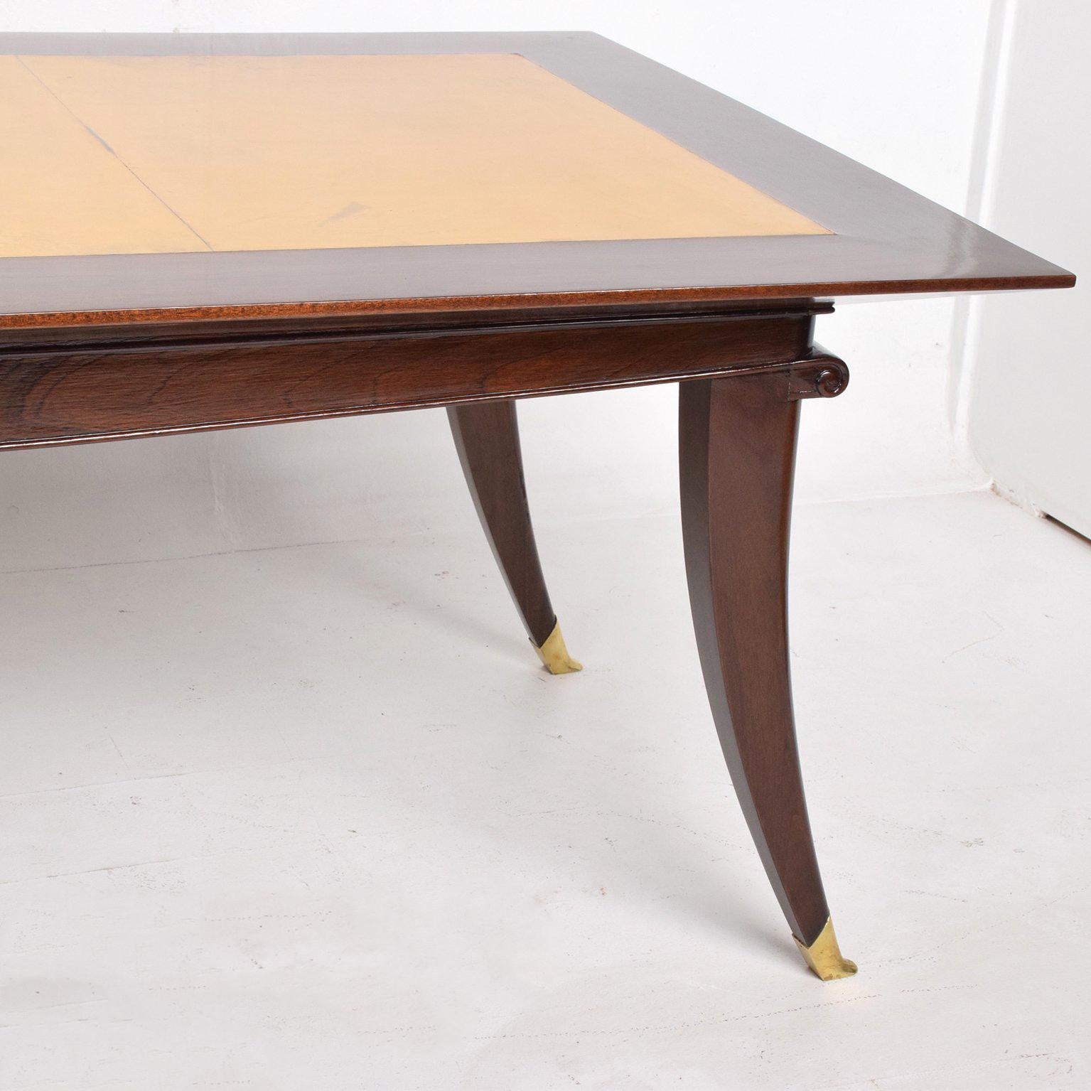Mexican Modernist Mahogany Goatskin Dining Table Arturo Pani Attributed 3