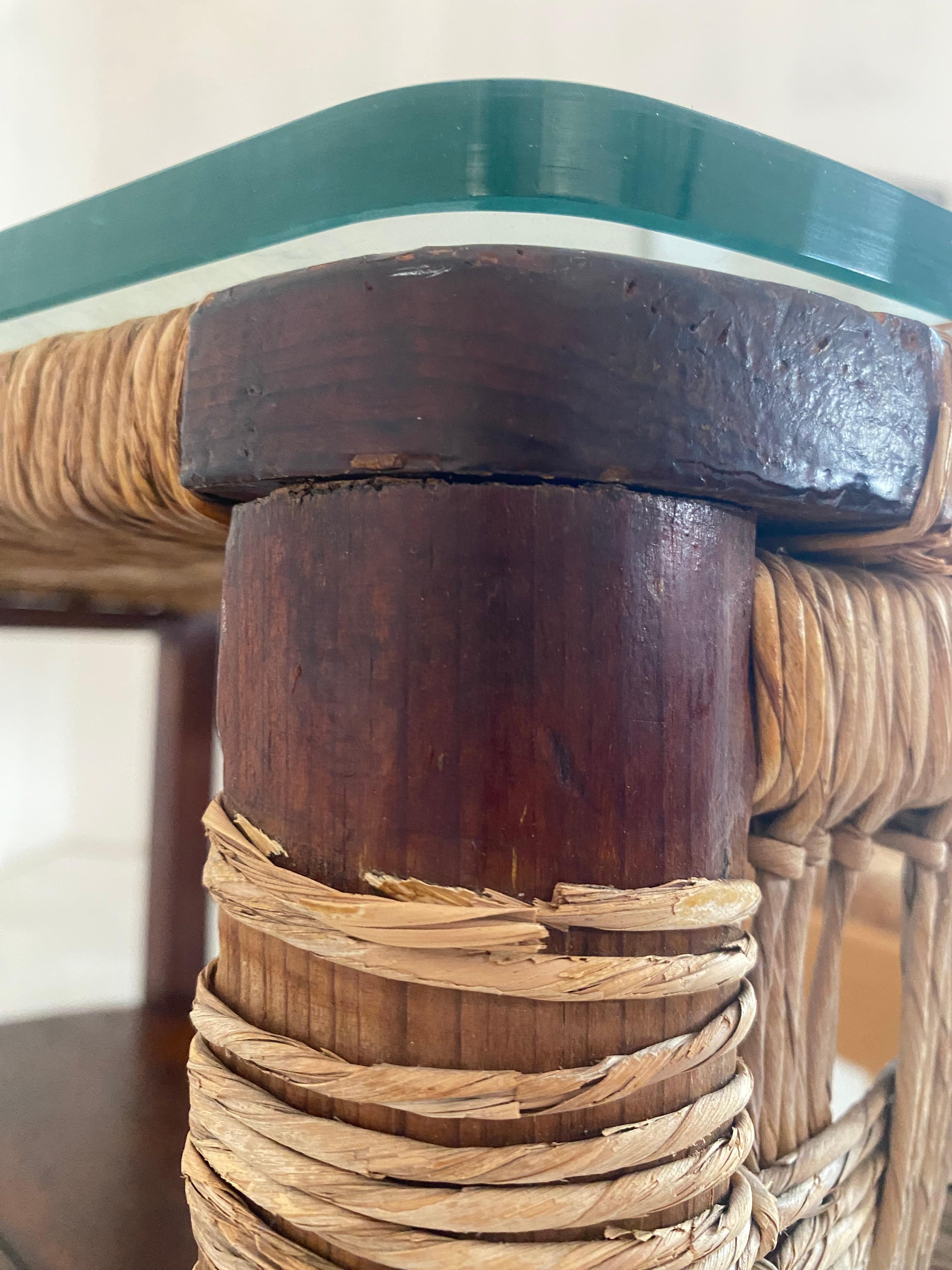 Mexican Modernist Michael Van Beuren Woven Rope Cord Triangular Table For Sale 7