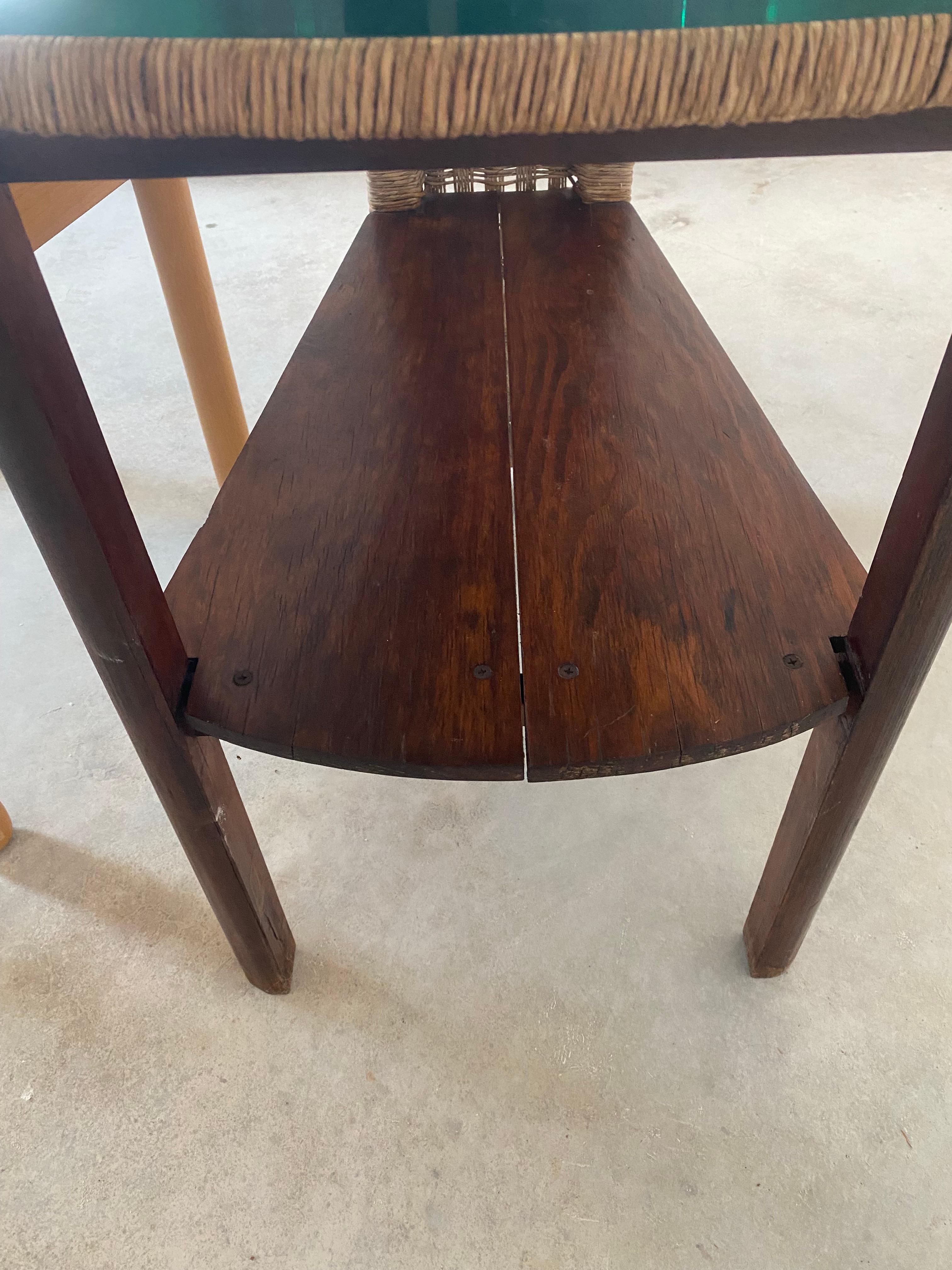 Mexican Modernist Michael Van Beuren Woven Rope Cord Triangular Table For Sale 2