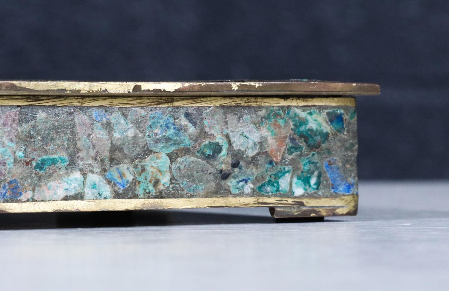 Vassoio modernista messicano in metallo misto di Los Castillo in vendita 5