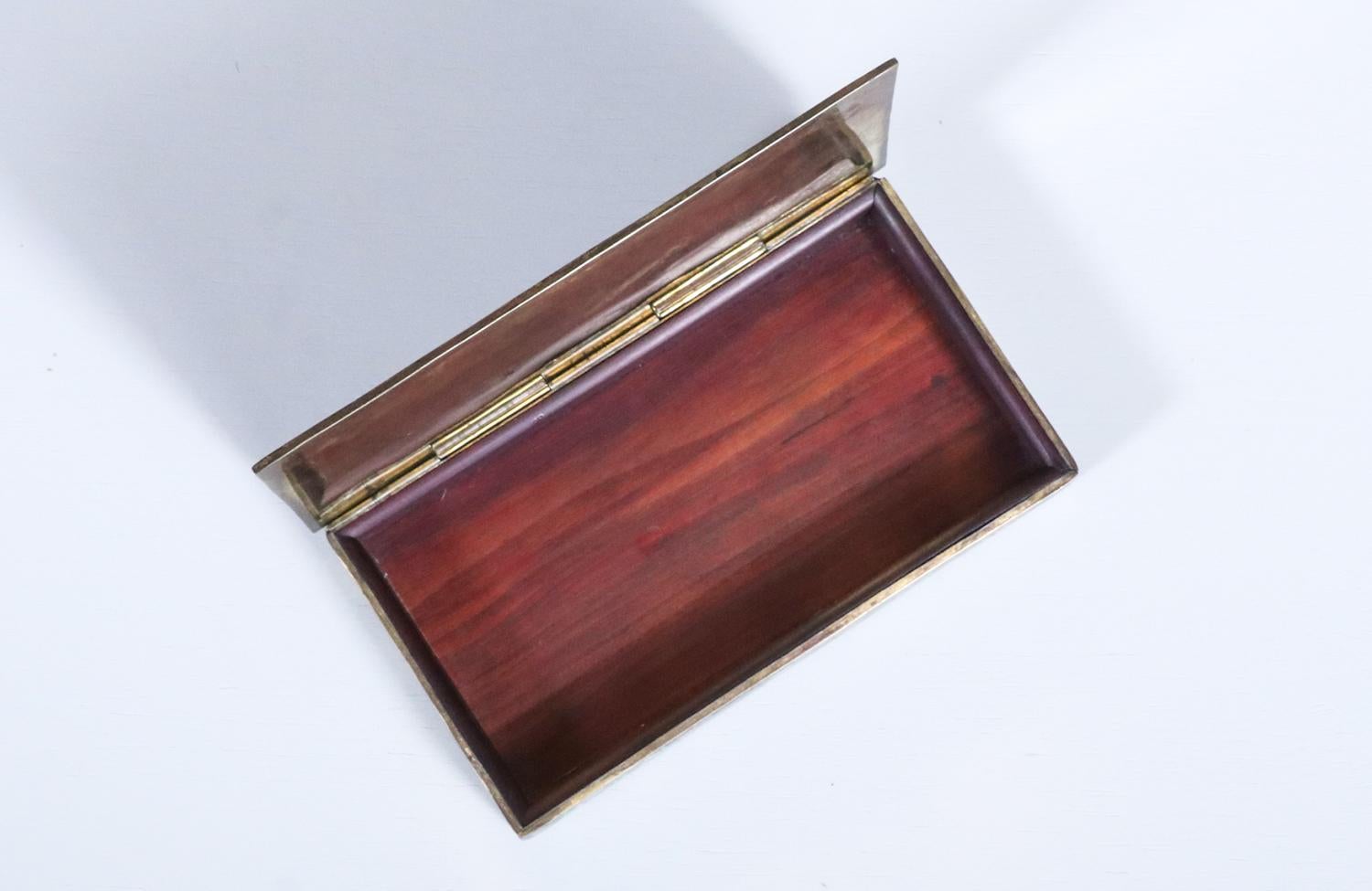 Mid-Century moderno Vassoio modernista messicano in metallo misto di Los Castillo in vendita