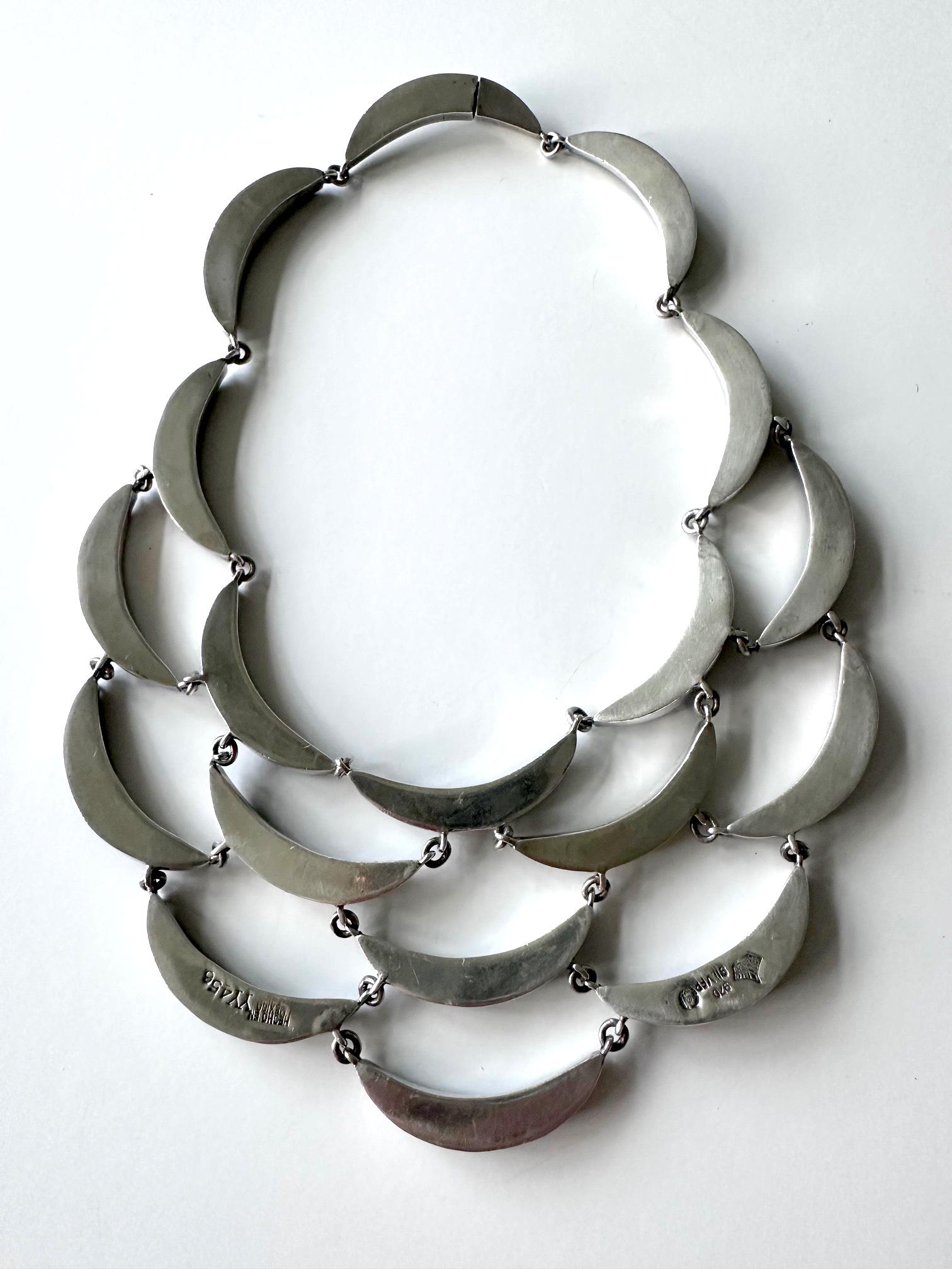Bijoux mexicains modernistes en argent et obsidienne, quatre pièces, Taxco Antonio Pineda Bon état - En vente à Atlanta, GA
