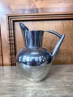 Mexican Modernist Silver Pitcher by Hector Aguilar