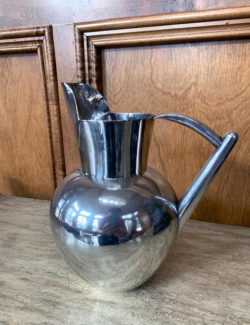 Mid-Century Modern Mexican Modernist Silver Pitcher by Hector Aguilar For Sale