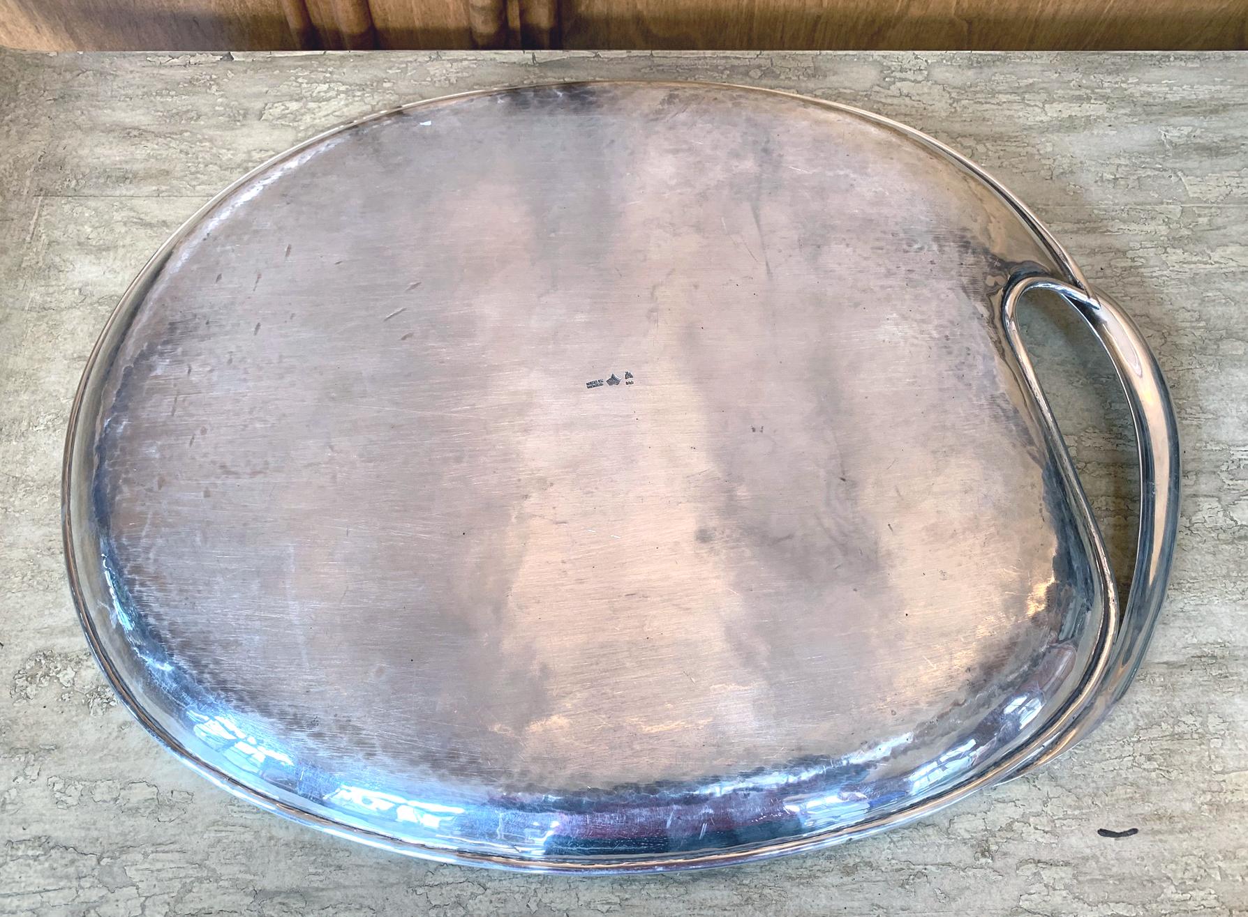 Mexican Modernist Silver Tray by Antonio Pineda For Sale 6