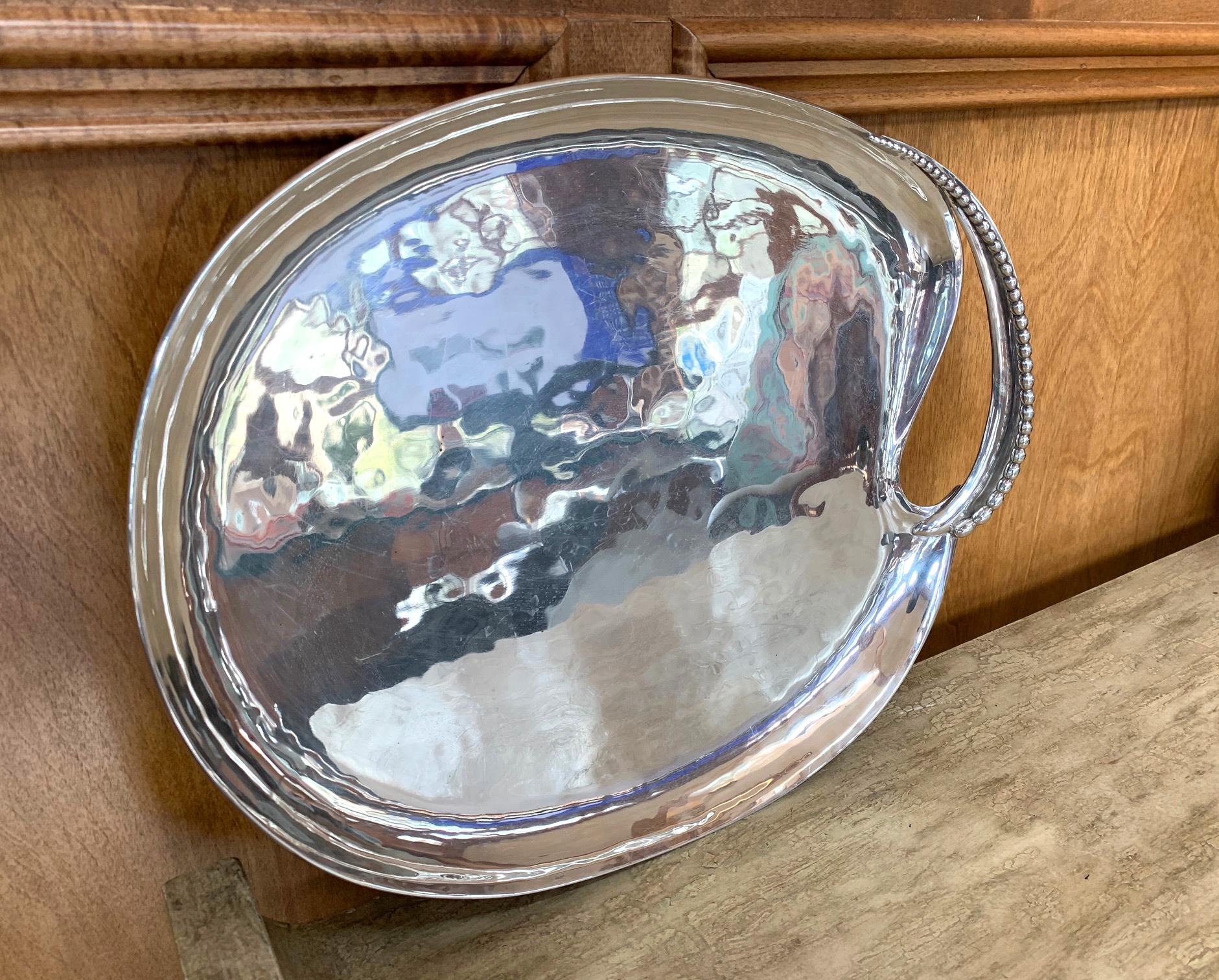 Mexican Modernist Silver Tray by Antonio Pineda For Sale 8