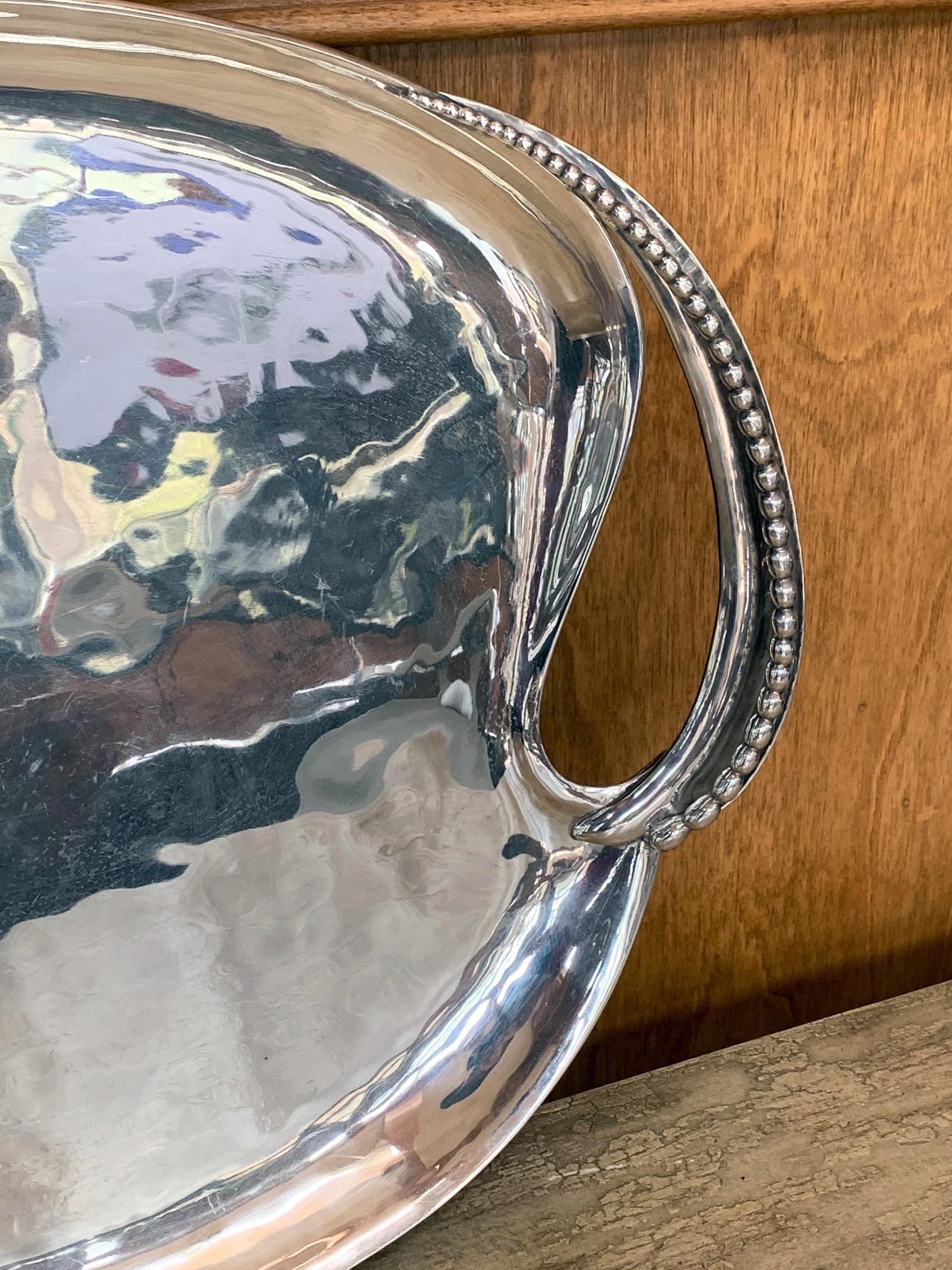 Bandeja modernista mexicana de plata de Antonio Pineda siglo XX en venta
