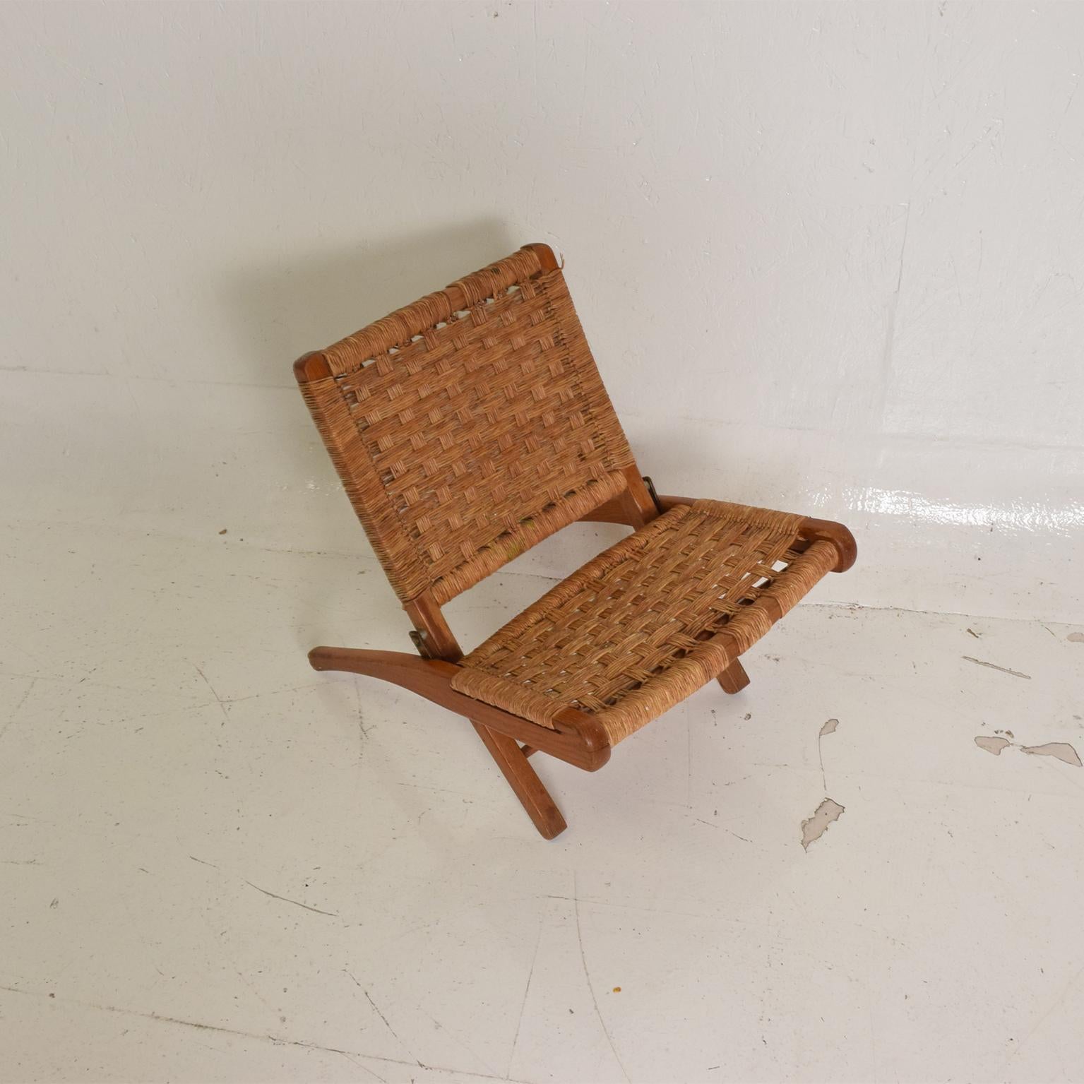 Patinated Mexican Modernist Small Folding Chair after Clara Porset