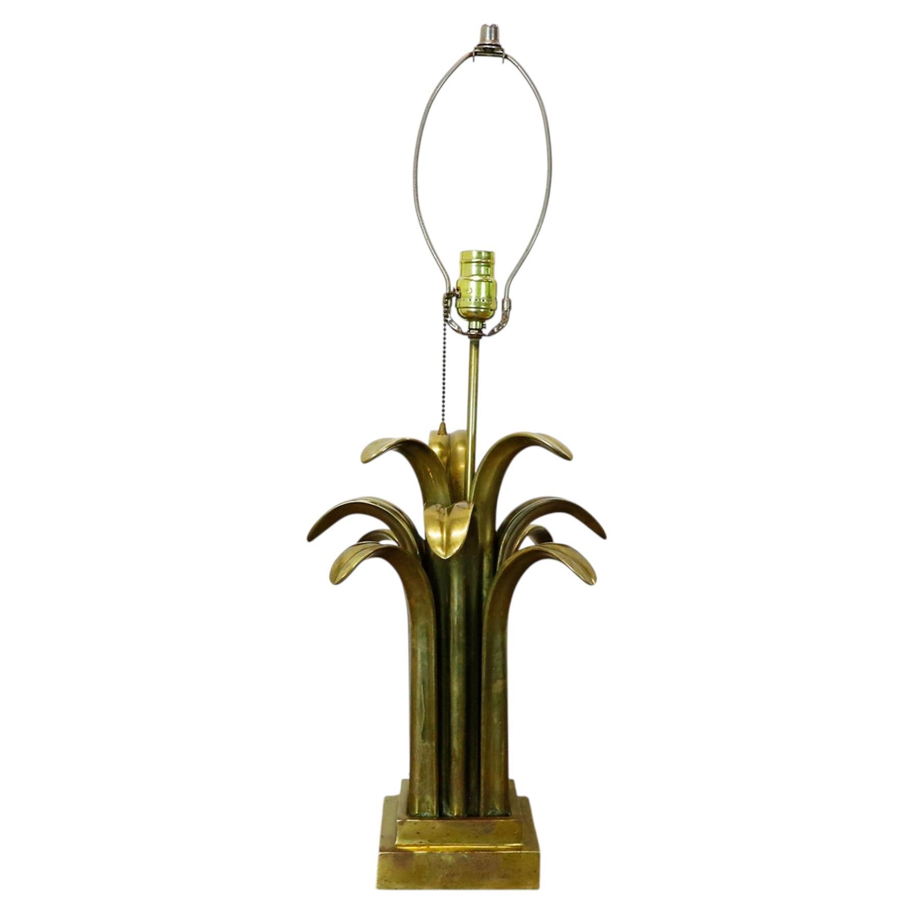 Mexican Modernist Table Lamp, Solid Brass Circa 1960.