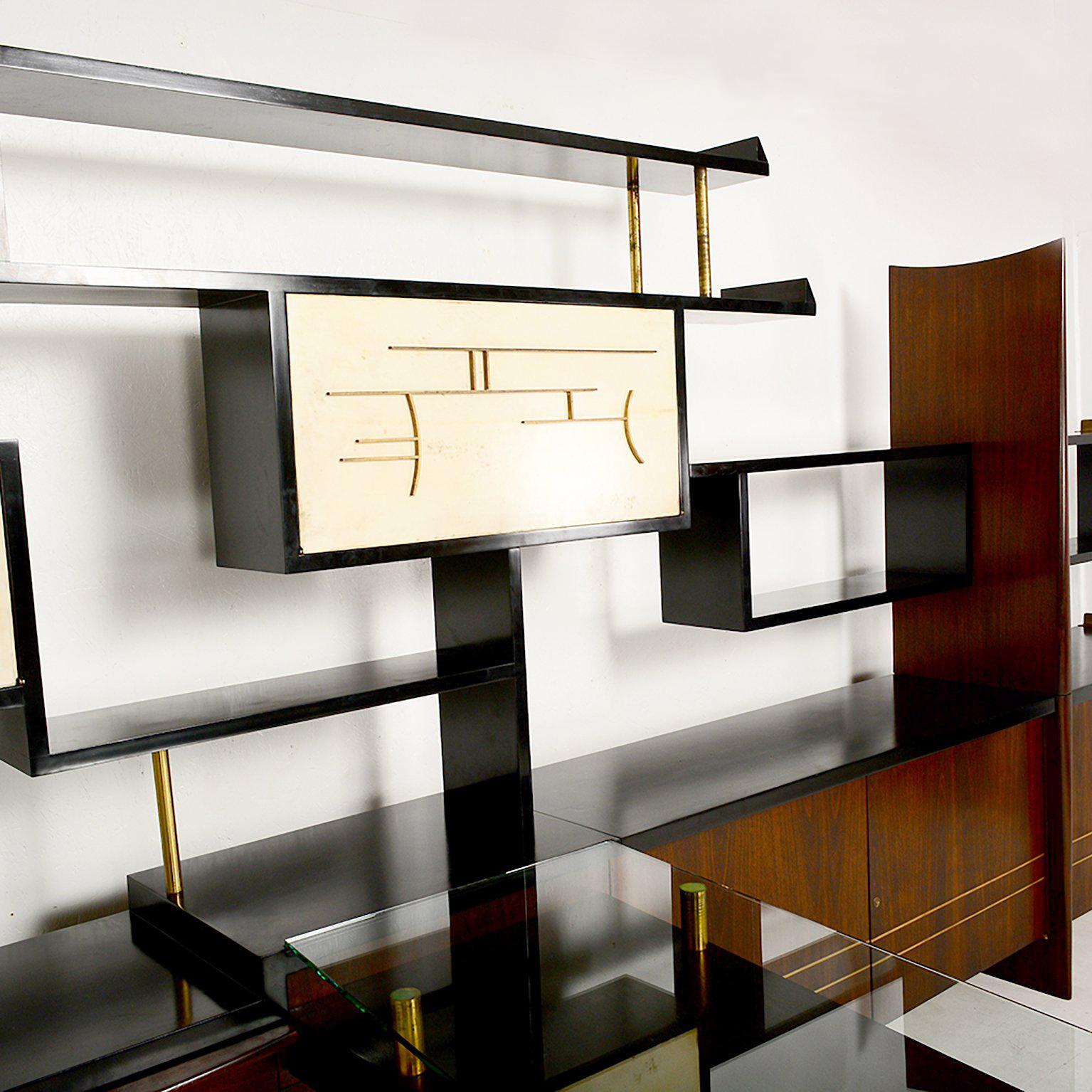 Mexican Modernist Wall Unit with Desk, Attributed to Eugenio Escudero 1