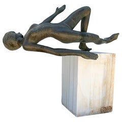 Mexican Monumental Bronze Sculpture of a Woman by the Artist Victor Salmones