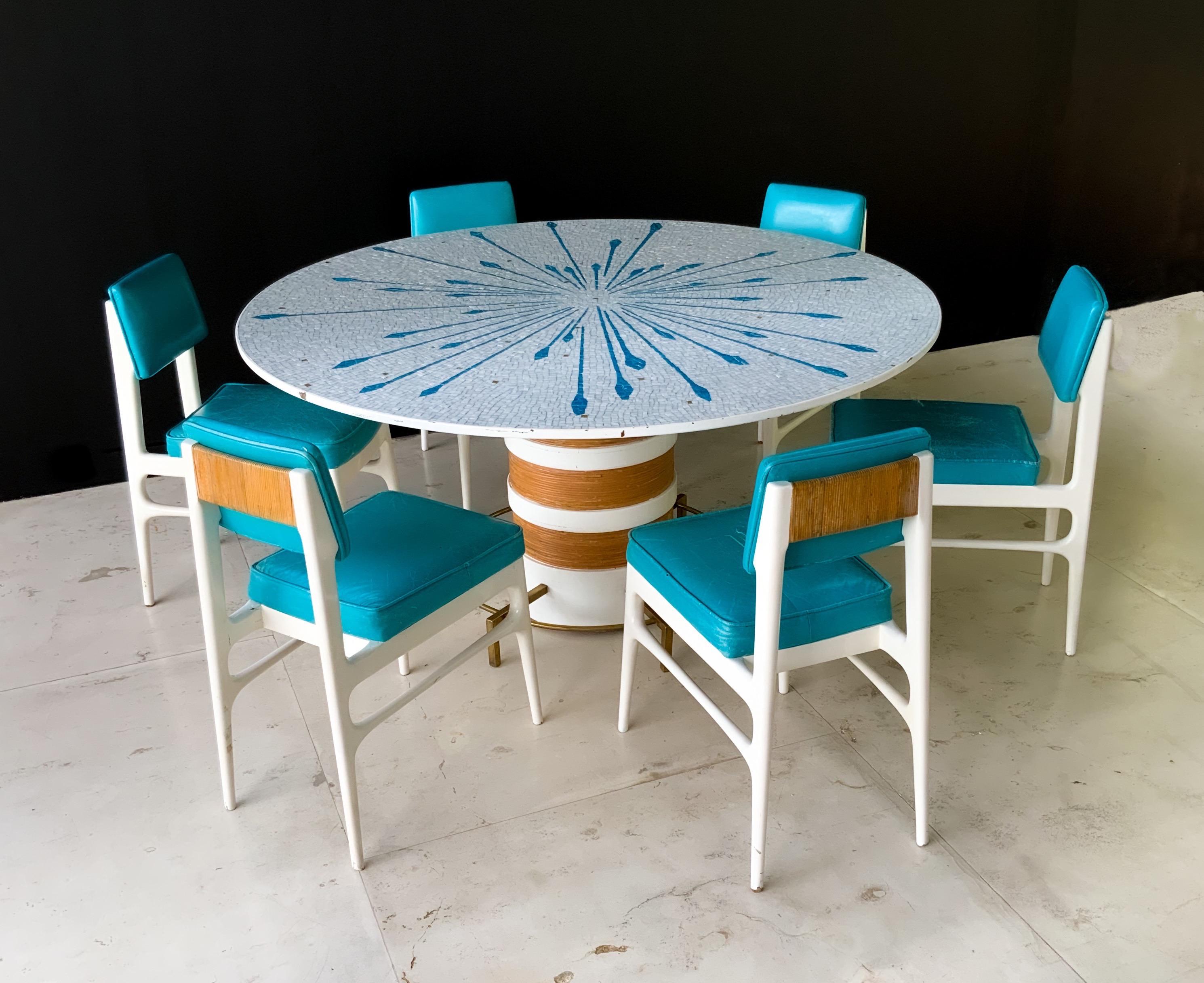 Mid-20th Century Mexican Mosaic Dining Table by Genaro Alvarez For Sale