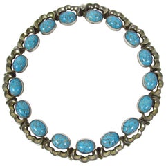 Mexican Murano Glass and Sterling Silver Collar Necklace