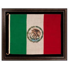 Drapeau national mexicain peint à la main, 1917-1934, époque de Poncho Villa