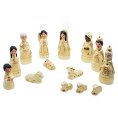 Mexican Nativity Set Folk Art Ceramic Christmas Decoration Pottery Sculptures