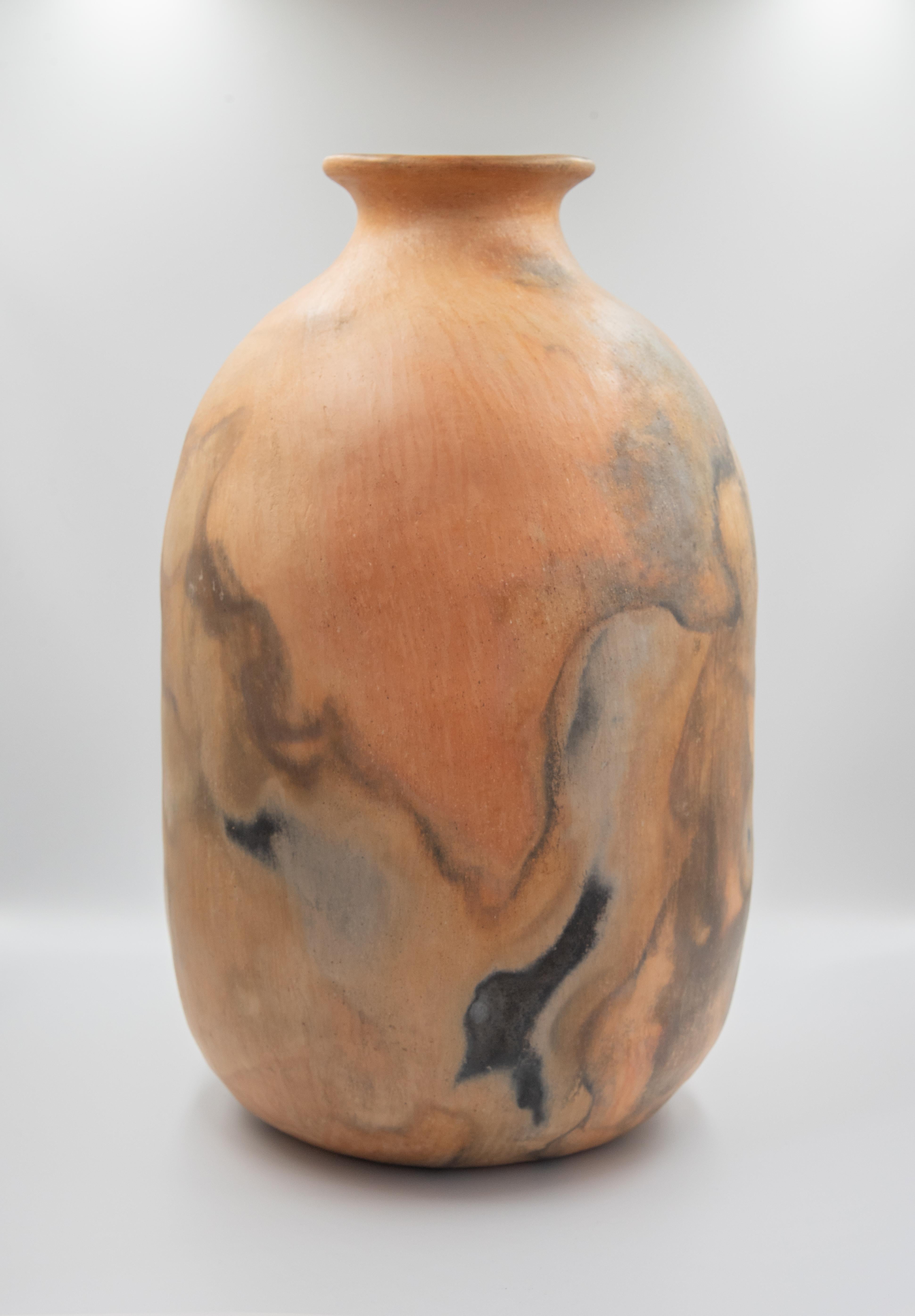 Mexican Natural Clay Folk Art Handmade Ceramic Vase Terracota at