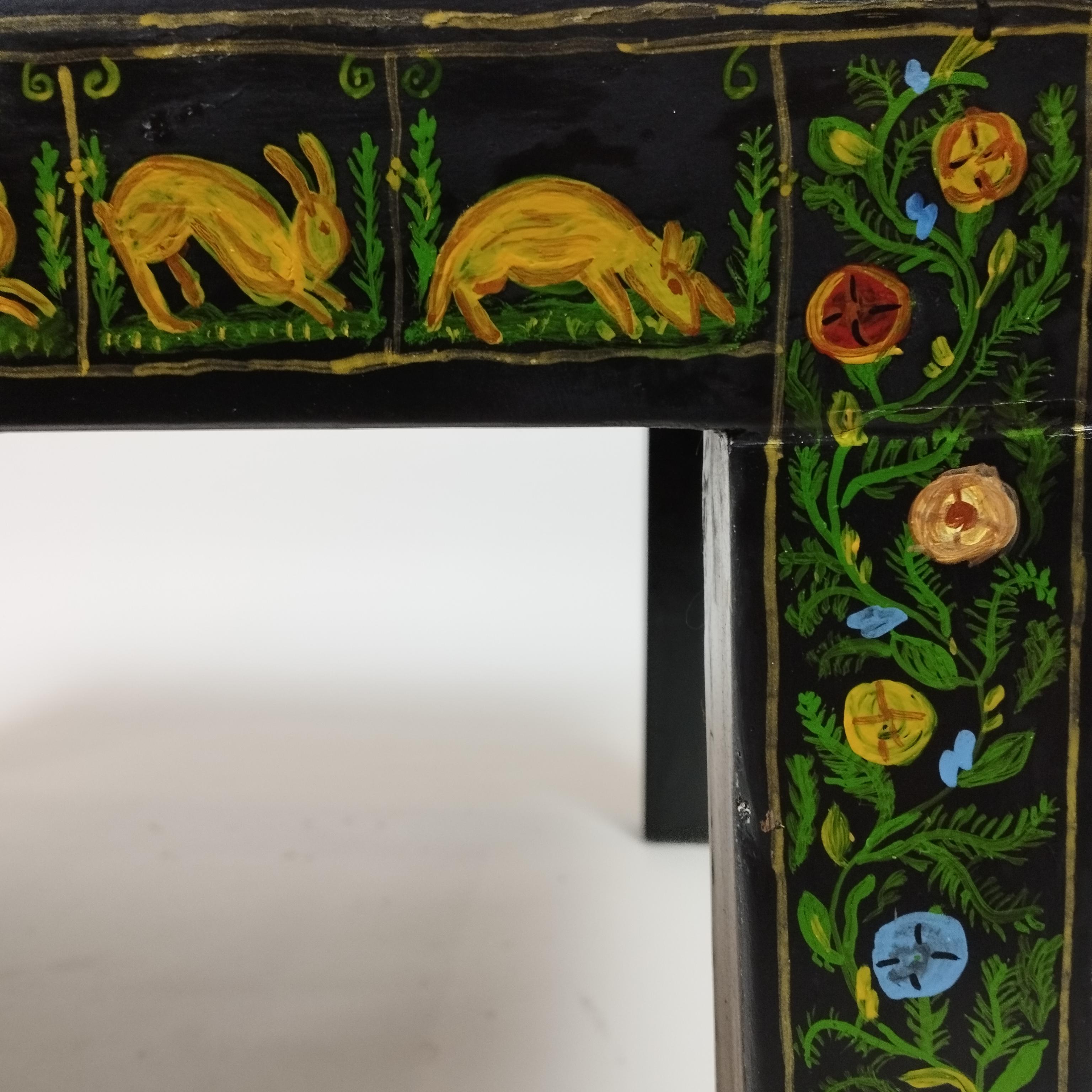 Folk Art Mexican Olinalá Lacquer And Wood Coffee Table