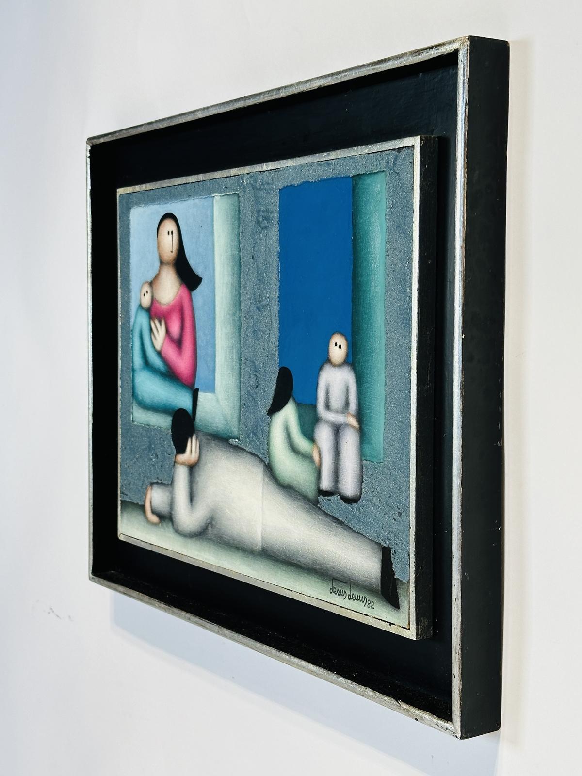 Modern Mexican Painting by Jesus Mariano Leuus, Signed & Dated 1982 For Sale
