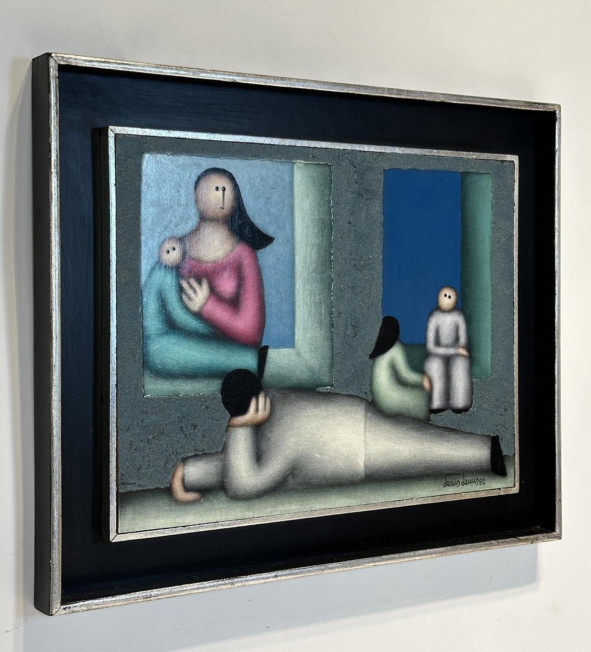 Late 20th Century Mexican Painting by Jesus Mariano Leuus, Signed & Dated 1982 For Sale