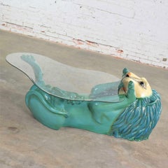 Mexican Paper Mache Lion Coffee Table by SerMel Tonala Style Sergio Bustamante