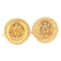 Mexican Peso Gold Coin Cufflinks