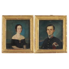 Mexican Portrait Miniatures of Officer and Wife