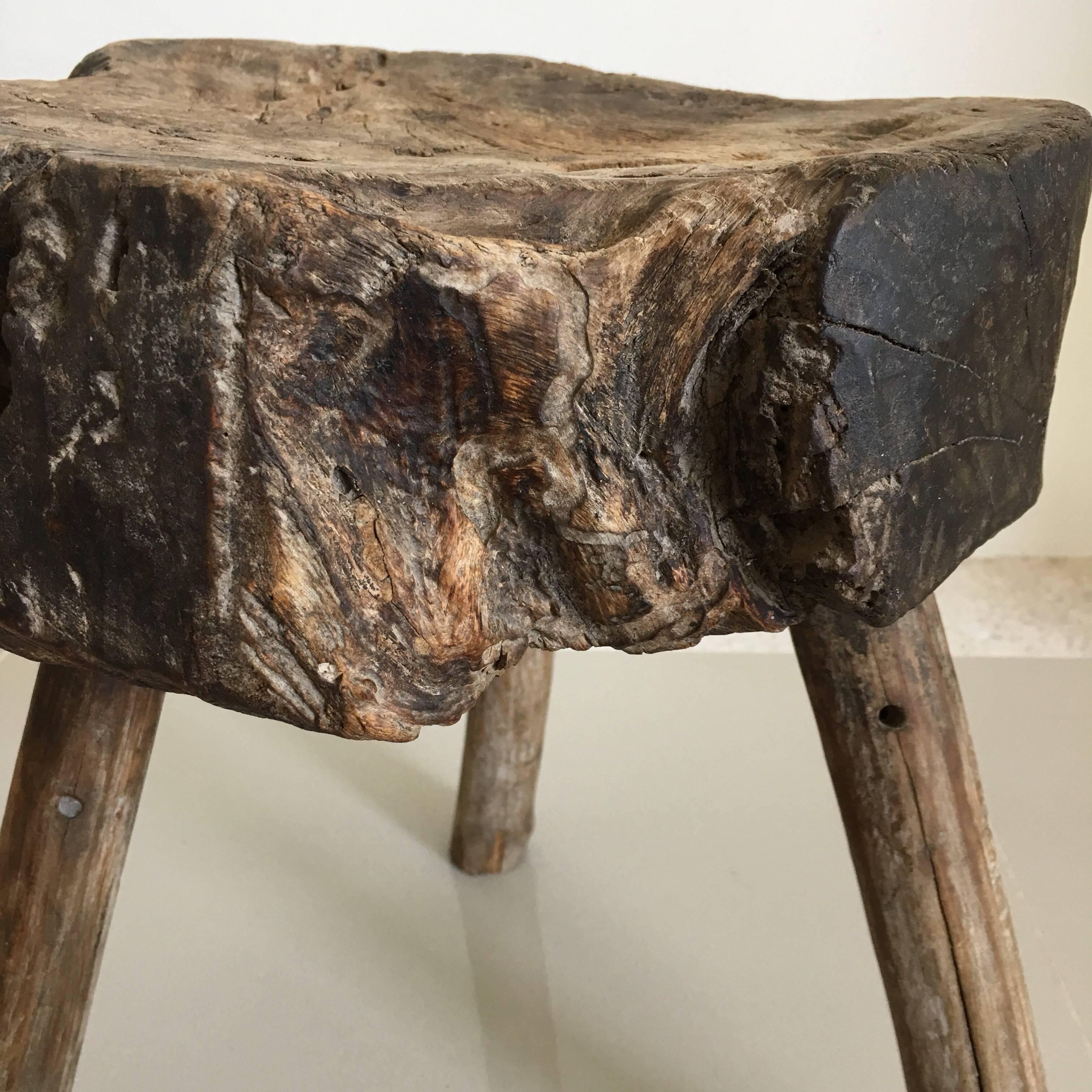 Hand-Carved Mexican Primitive Stool