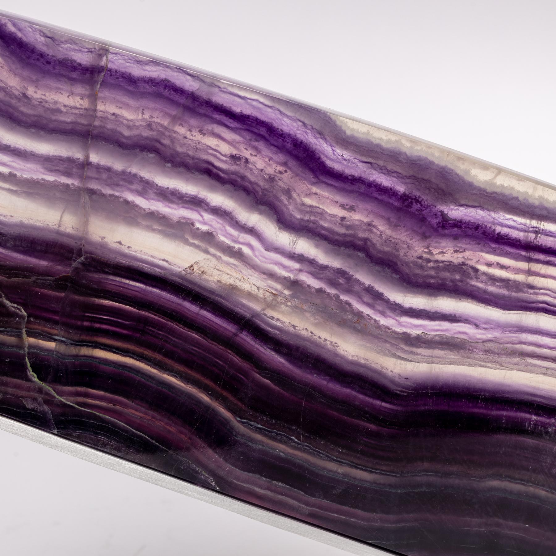Fluorite mexicaine violette sur socle en aluminium Neuf - En vente à Polanco, CDMX