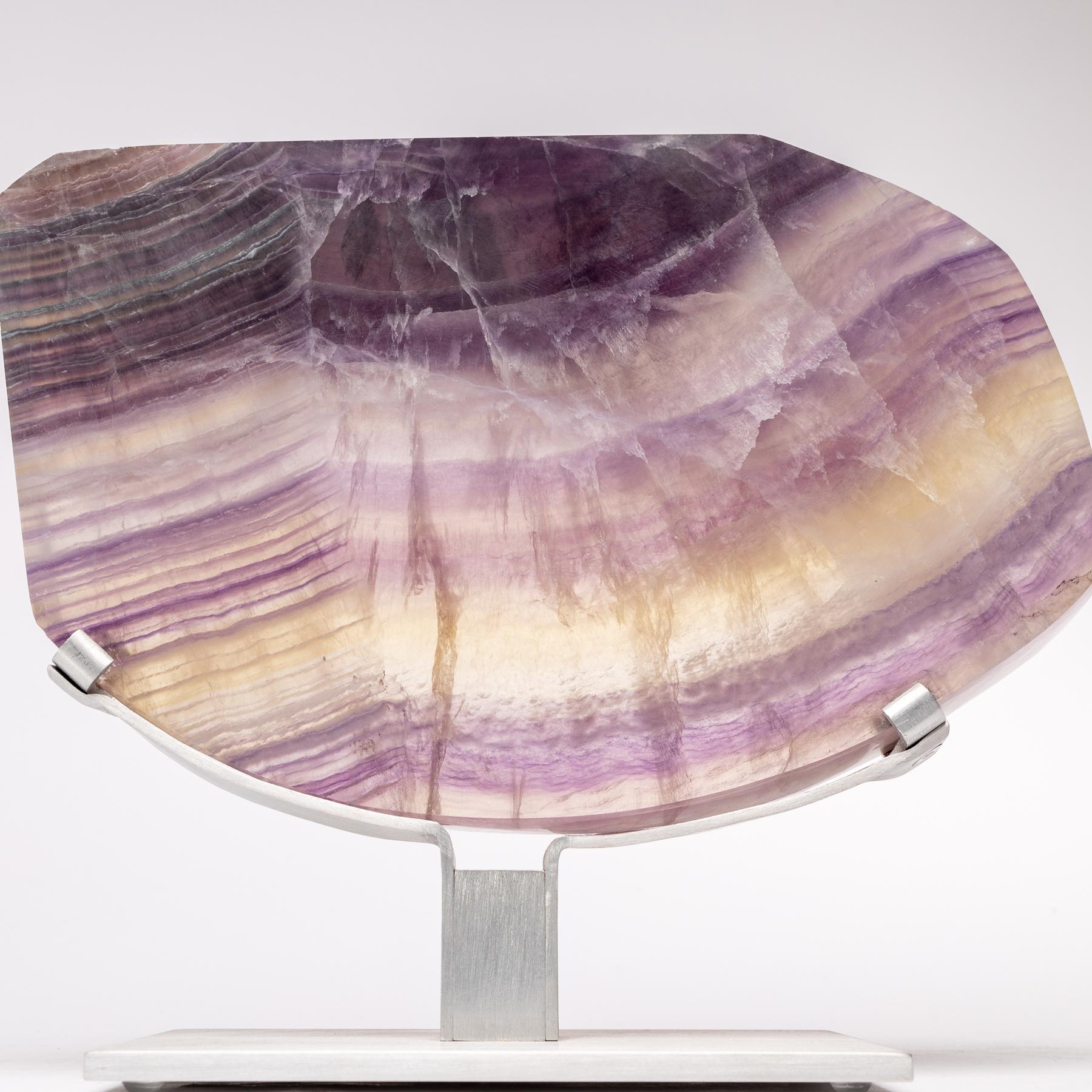 Contemporary Mexican Purple Fluorite on Aluminum Base For Sale