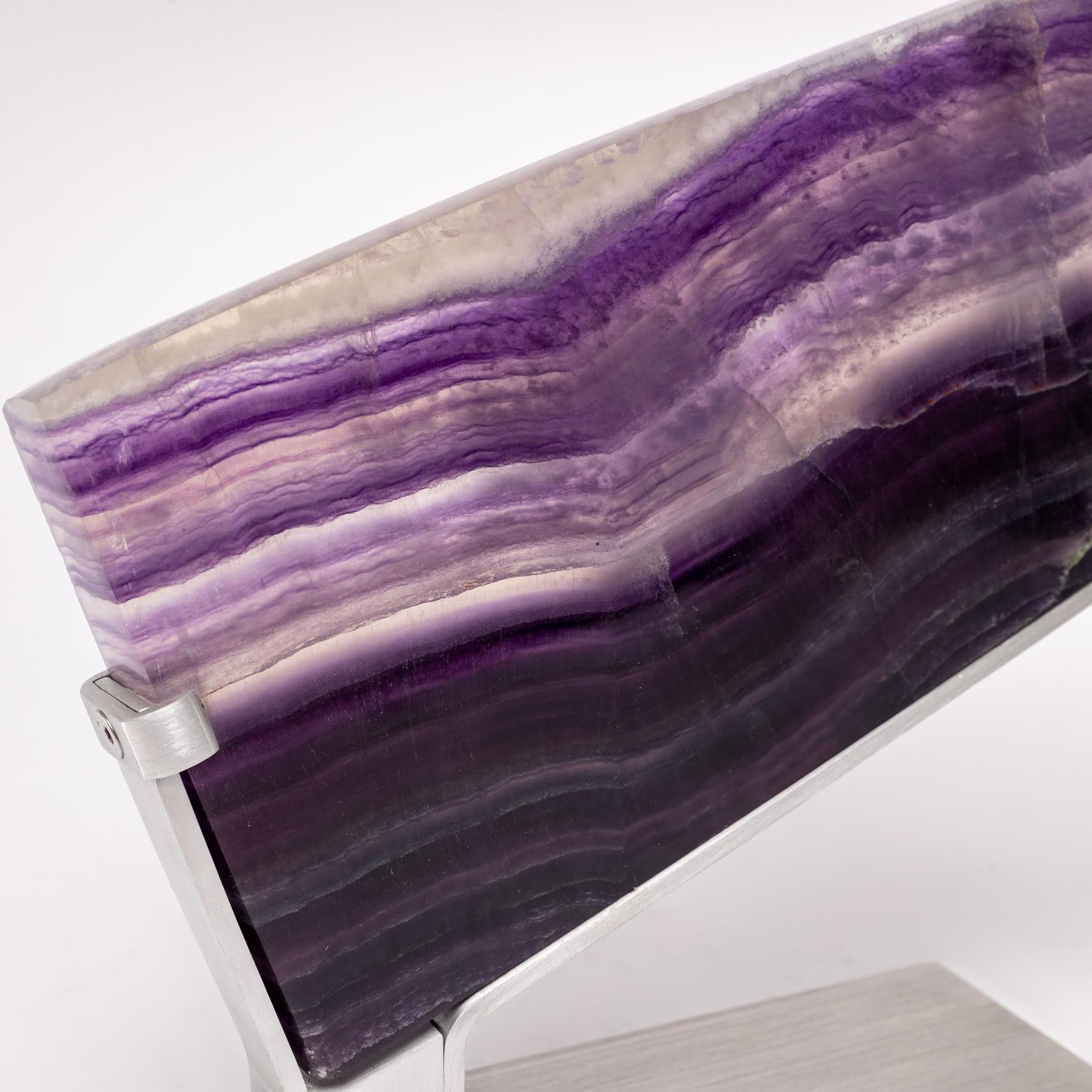 Mexican Purple Fluorite on Aluminum Base For Sale 2